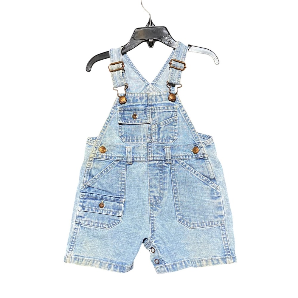 Baby Gap Vintage Denim Shortall Overalls Light Wash 6-12 Months Unisex Retro Y2K